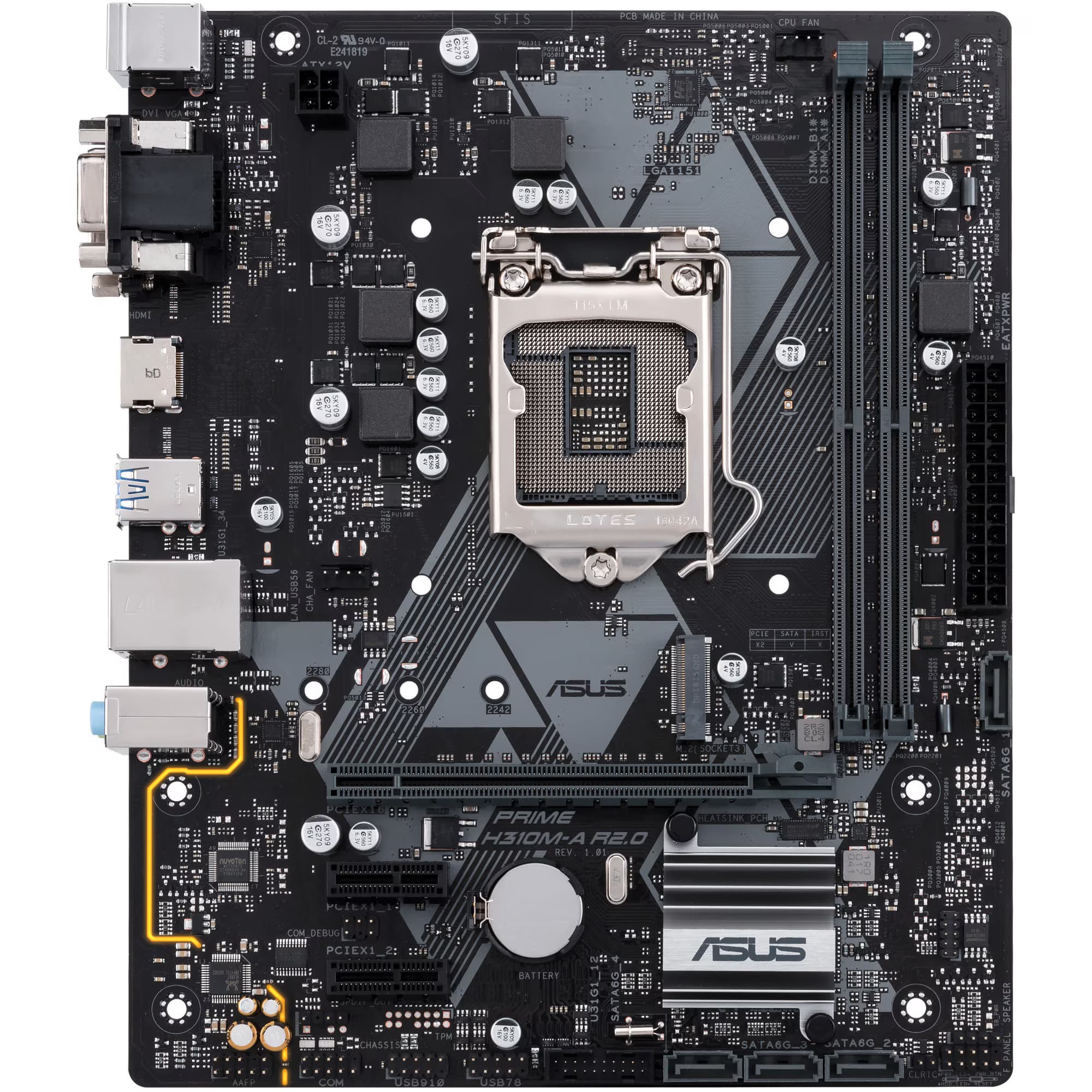 Placa de Baza ASUS H310M-A R2, Socket 1151, Suporta Procesoare Intel Core Gen 8 si Gen 9 - imaginea 1